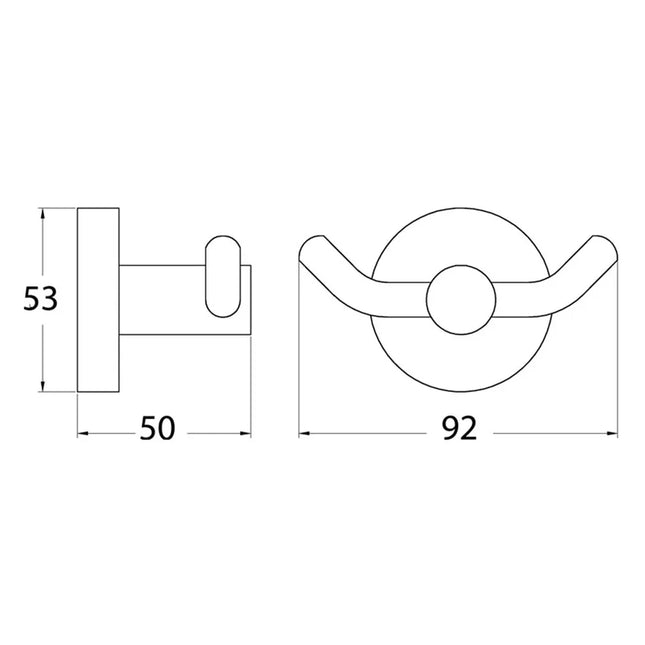 Otus Double Robe Hook Chrome