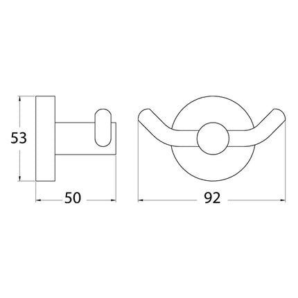 Otus Double Robe Hook Chrome