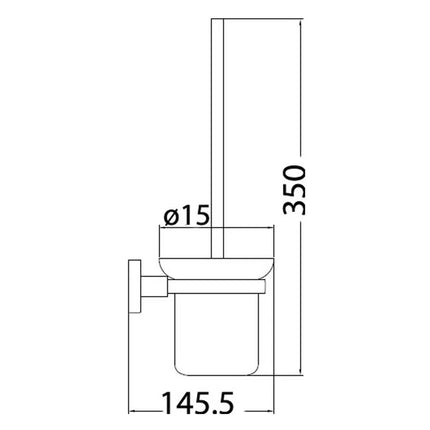 Otus Toilet Brush and Holder Chrome