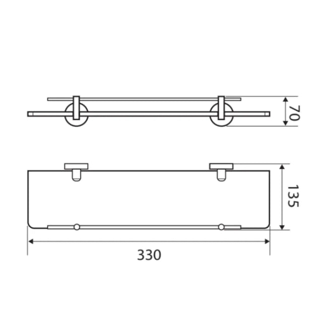 Fienza Michelle Glass Corner Shelf ,