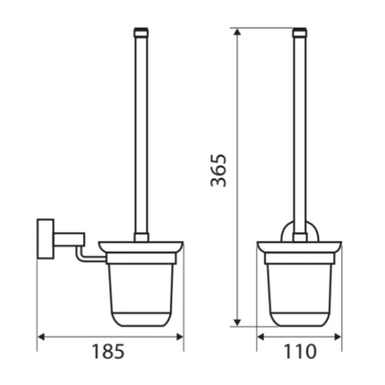 Fienza Michelle Chrome Toilet Brush & Holder ,