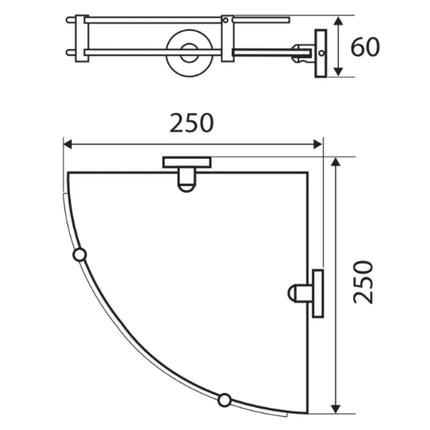 Fienza Michelle Glass Corner Shelf ,