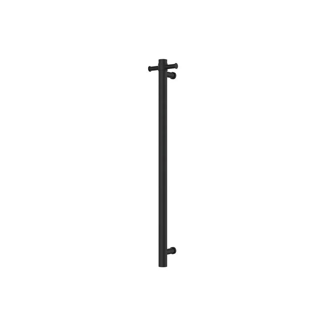 Fienza Isabella Vertical Heated Towel Rail 100 x 900mm Matte Black ,
