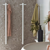 Fienza Isabella Vertical Heated Towel Rail 100 x 900mm Matte White ,