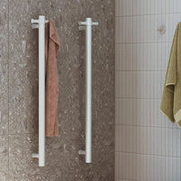 Fienza Isabella Vertical Heated Towel Rail 100 x 900mm Matte White ,