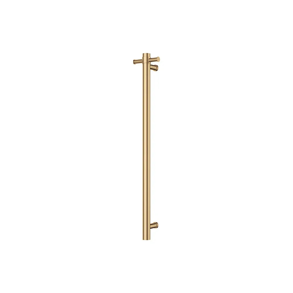 Fienza Isabella Vertical Heated Towel Rail 100 x 900mm Brass Gold ,