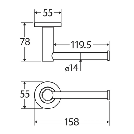 Fienza Kaya Brushed Nickel Toilet Roll Holder ,