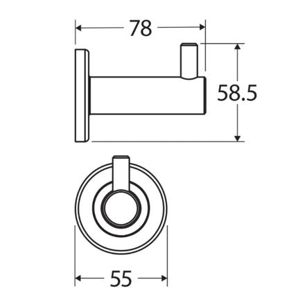 Fienza Kaya Brushed Nickel Single Robe Hook ,