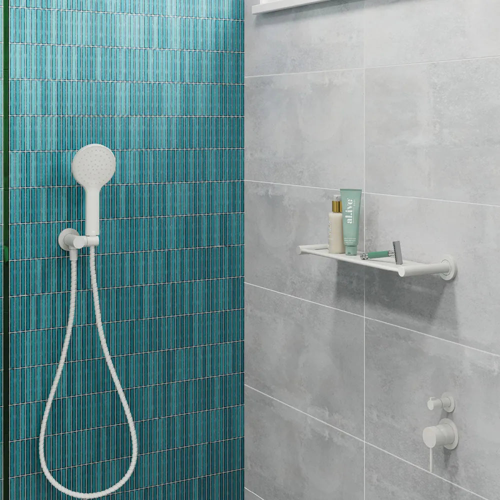 Fienza Kaya Matte White 450mm Shower Shelf ,