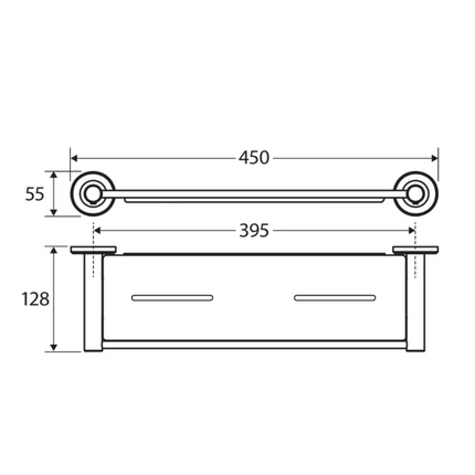 Fienza Kaya Brushed Nickel 450mm Shower Shelf ,