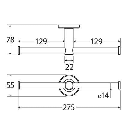 Fienza Kaya Gun Metal Double Toilet Roll Holder ,