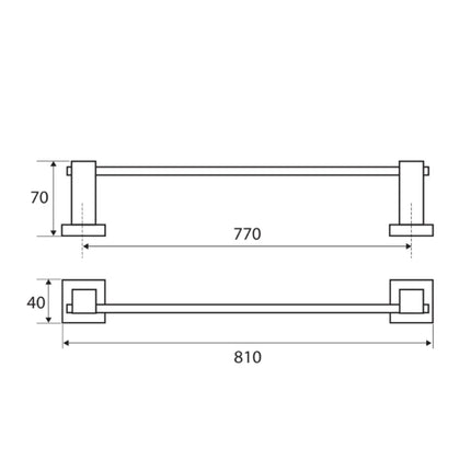 Fienza Modena 800mm Chrome Double Towel Rail ,