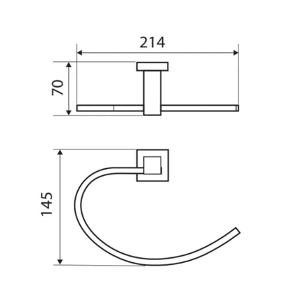 Fienza Modena Chrome Hand Towel Ring ,