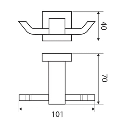 Fienza Modena Chrome Double Robe Hook ,