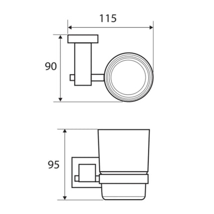 Fienza Modena Tumbler And Chrome Square Handle Holder ,