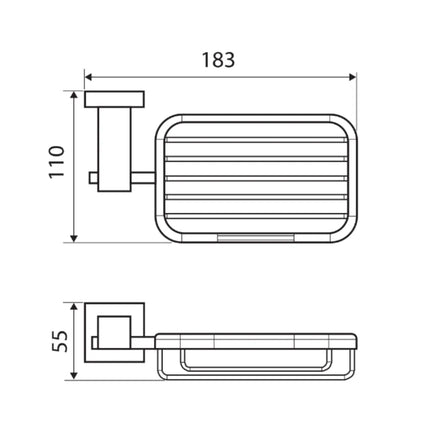Fienza Modena Square Handle Chrome Soap Basket ,