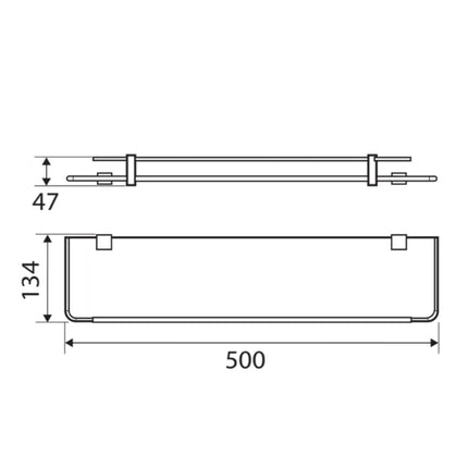 Fienza Modena 500mm Glass Shelf ,