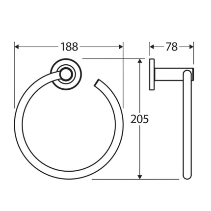 Fienza Axle Chrome Hand Towel Ring ,