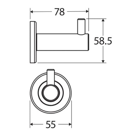 Fienza Axle Gun Metal Single Robe Hook ,