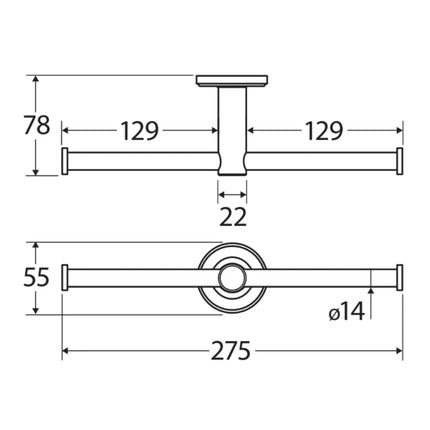 Fienza Axle Brushed Nickel Double Toilet Roll Holder ,