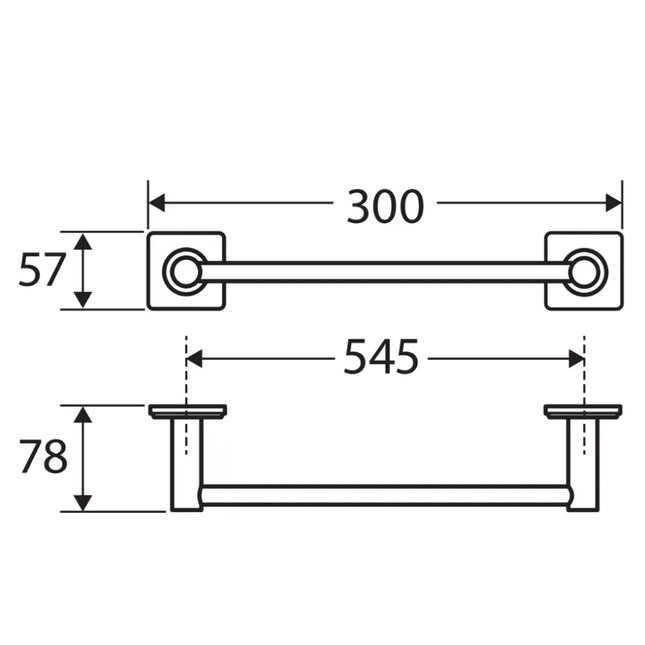 Fienza Sansa Single Towel Rail 300mm Brushed Copper