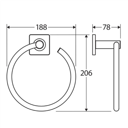 Fienza Sansa Gun Metal Hand Towel Ring ,