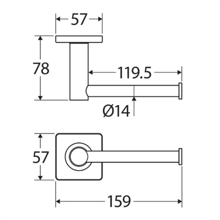 Fienza Sansa Brushed Nickel Toilet Roll Holder ,