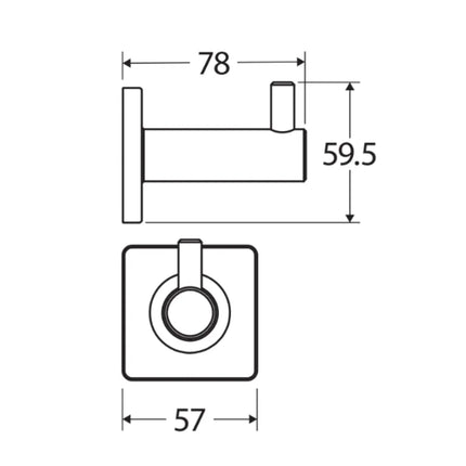 Fienza Sansa Brushed Nickel Single Robe Hook ,