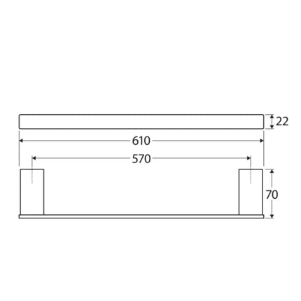 Fienza Tono Single Towel Rail Chrome ,