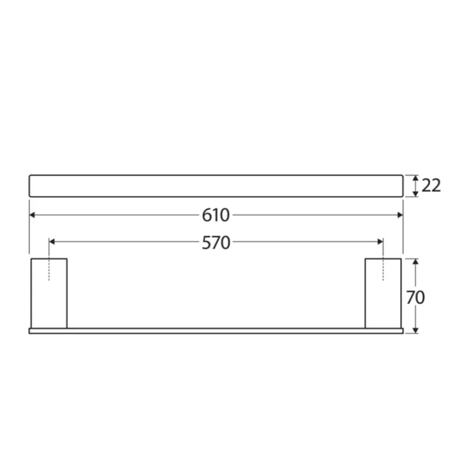 Fienza Tono Single Towel Rail Matte Black ,