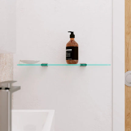 Fienza Tono Glass Shelf 500mm Brushed Nickel ,