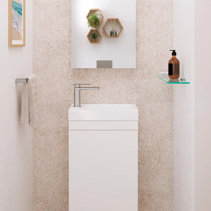 Fienza Tono Glass Shelf 500mm Brushed Nickel ,