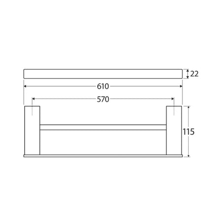 Fienza Tono Double Towel Rail Chrome ,