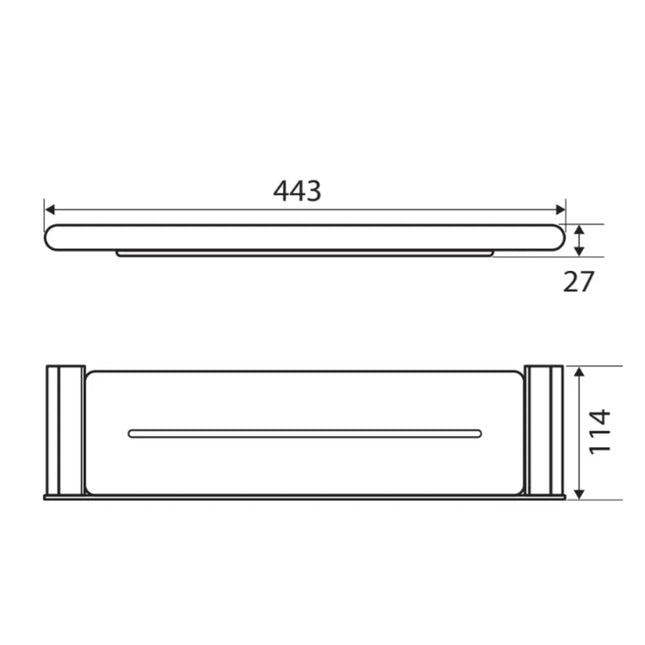 Fienza Lincoln 443mm Chrome Shower Shelf ,