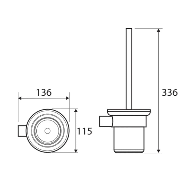Fienza Empire Chrome Toilet Brush And Holder ,