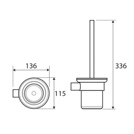 Fienza Empire Chrome Toilet Brush And Holder ,