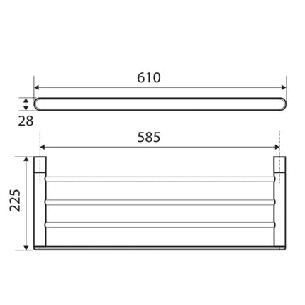 Fienza Empire 610mm Chrome Towel Rack ,