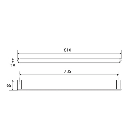 Fienza Empire 810mm Chrome Single Towel Rail ,