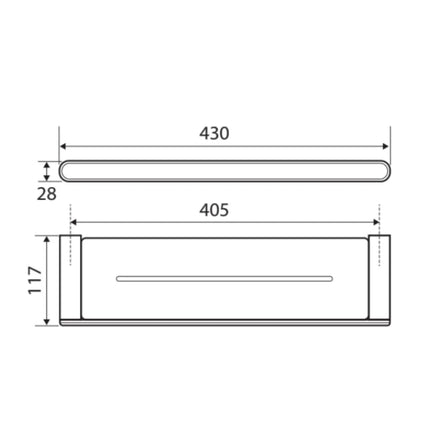 Fienza Empire Chrome 430mm Shower Shelf ,