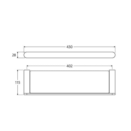 Fienza Empire Slim Glass Shelf Brushed Copper