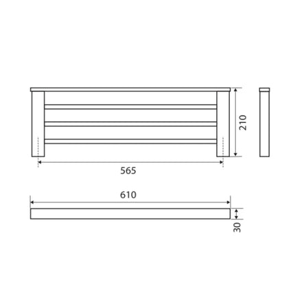 Fienza Koko 610mm Chrome Towel Rack ,