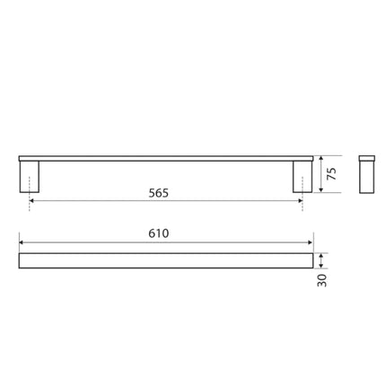 Fienza Koko 610mm Chrome Single Towel Rail ,