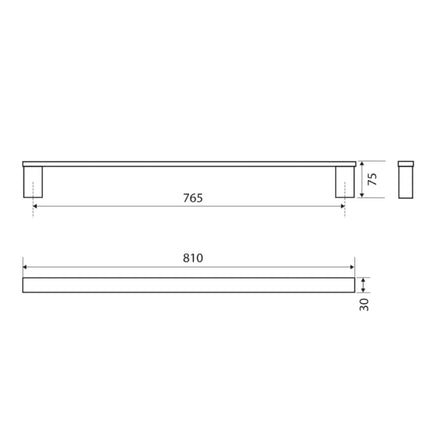 Fienza Koko 810mm Chrome Single Towel Rail ,