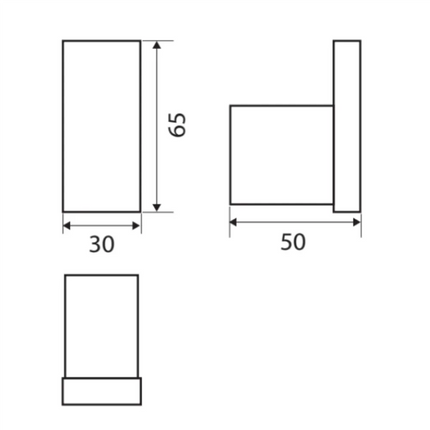 Fienza Koko Matte Black Single Robe Hook ,