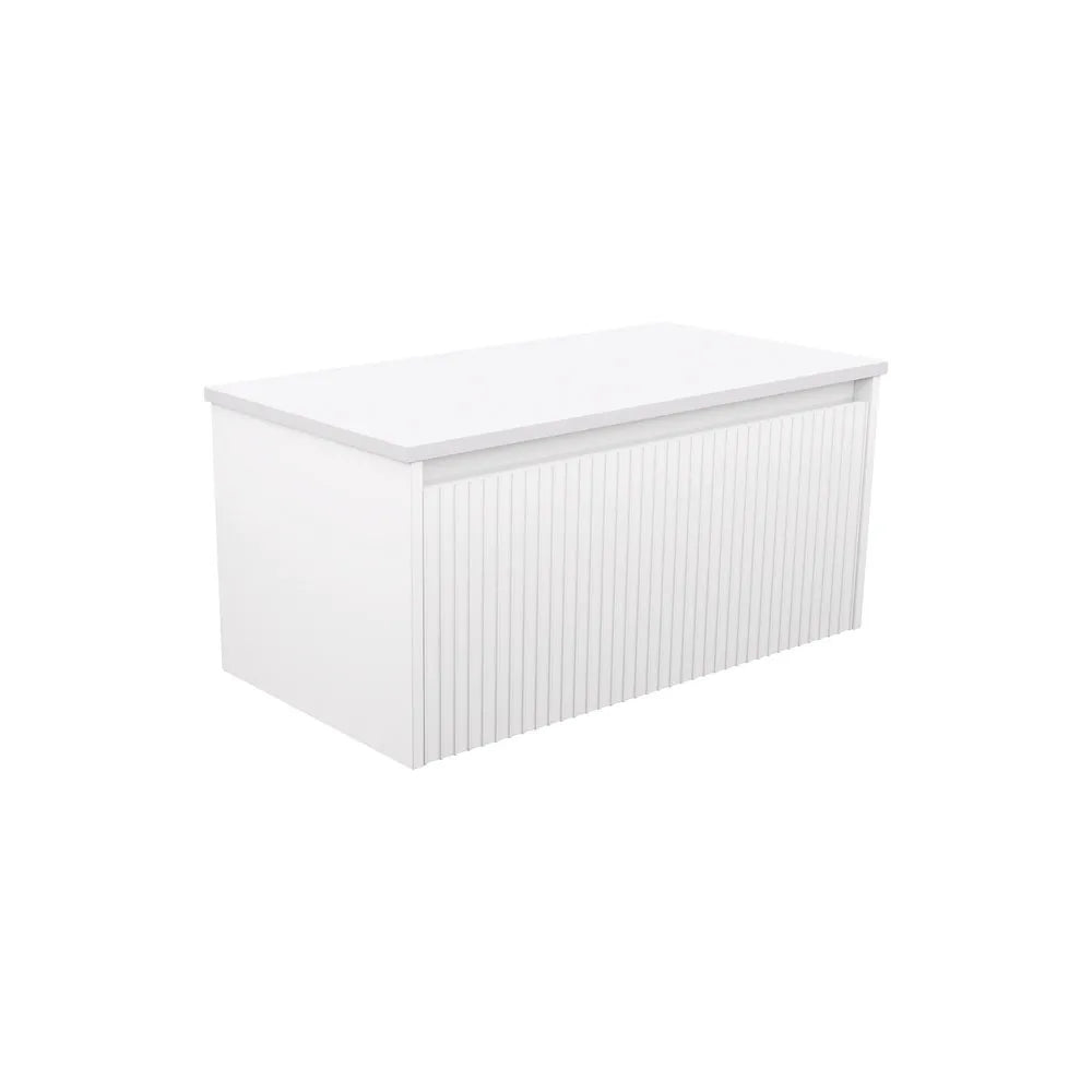 Alina Fluted Satin White 900 Wall-Hung Cabinet , Cabinet Only 0 TH