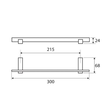 Fienza Jet 300mm Chrome Hand Towel Holder ,