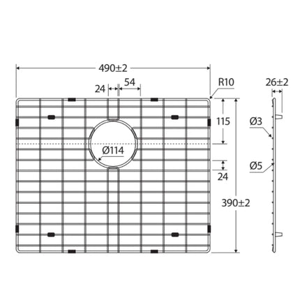 Fienza Hana Stainless Steel Sink Protector, 40L ,