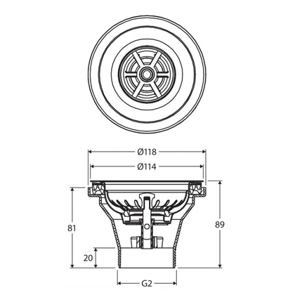 Fienza Stainless Steel Sink Basket Waste, 50mm Outlet ,