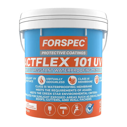 Forspec Actflex 101 UV Stable Water Based Co-Polymer Waterproofing Membrane 15L