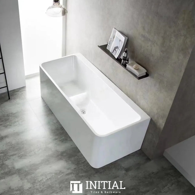 Meba 1400 Back To Wall Bathtub Non-Overflow Gloss White 1400X730X580 ,